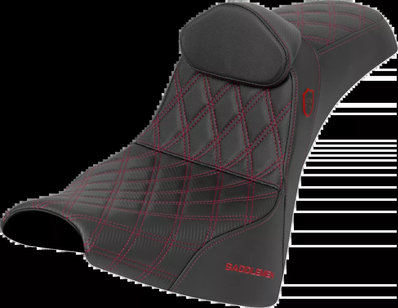 Saddlemen SDC Red Lattice Seat & Backrest for 2018-2026 Harley Softail FXBB FXST