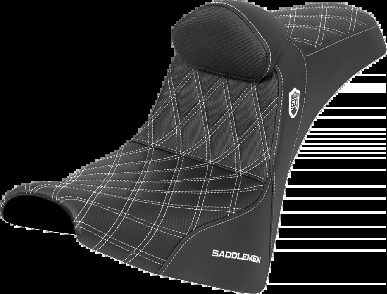 Saddlemen SDC White Lattice Seat & Backrest for 2018-26 Harley Softail FXBB FXST