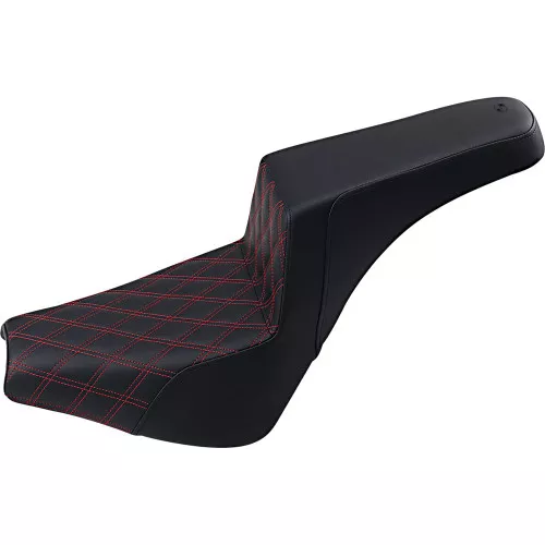 Saddlemen Step Up Seat for 2018-2024 Harley FXST/FXBB - Red Lattice Stitch