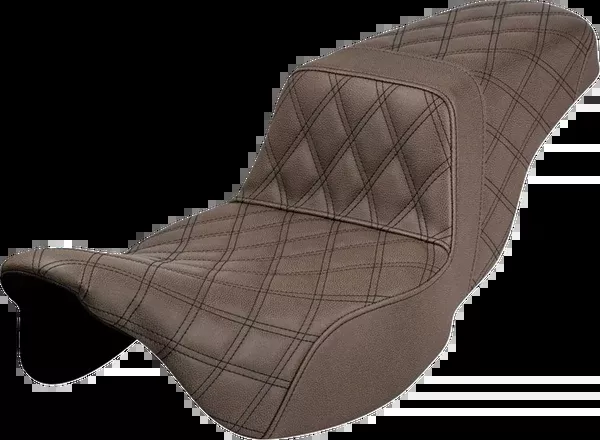 Saddlemen Step-Up Seat - Extended Reach - Full Lattice Stitch - Brown - FL '08-'24