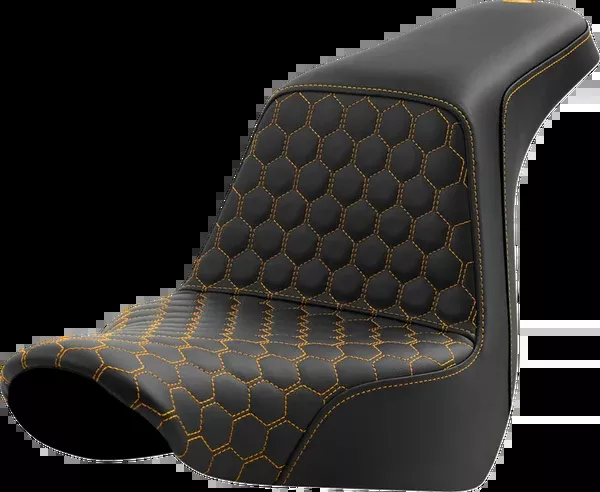 Saddlemen Step-Up Seat - Honeycomb - Gold Stitching - FL/FX '18-'24