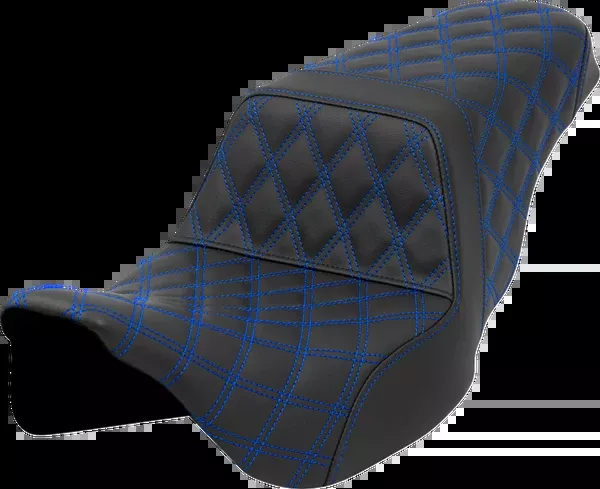 Saddlemen Step-Up Seat – Lattice Stitch – Blue Stitch – FLH/FLT ’08-’23