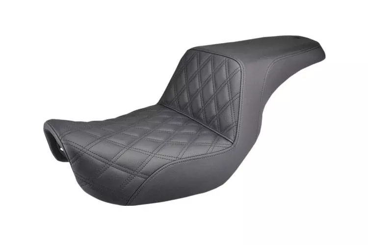 Saddlemen Step Up Seat with GelCore for Harley Davidson Dyna Models '06-17 - Lattice Stitch