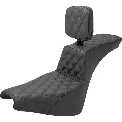 Saddlemen Tour Step-Up Seat & Backrest for 2018-2024 Harley FXBB/FXST - Lattice Stitch