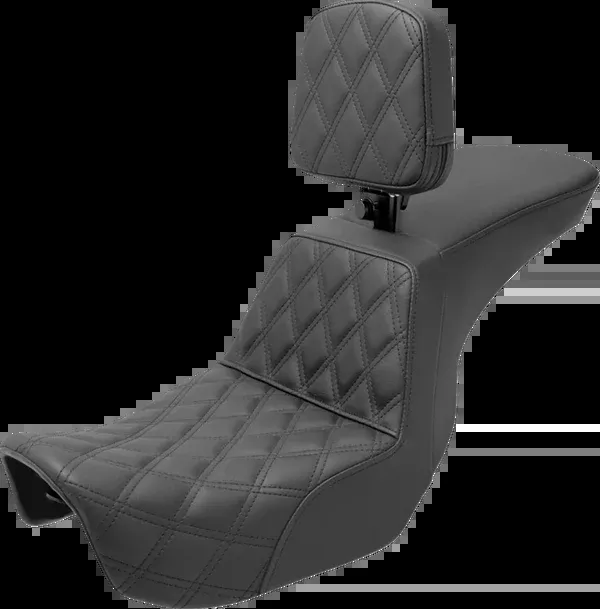 Saddlemen Tour Step-Up Seat – Rider Backrest – Front Lattice Stitch – Dyna ’06-’17