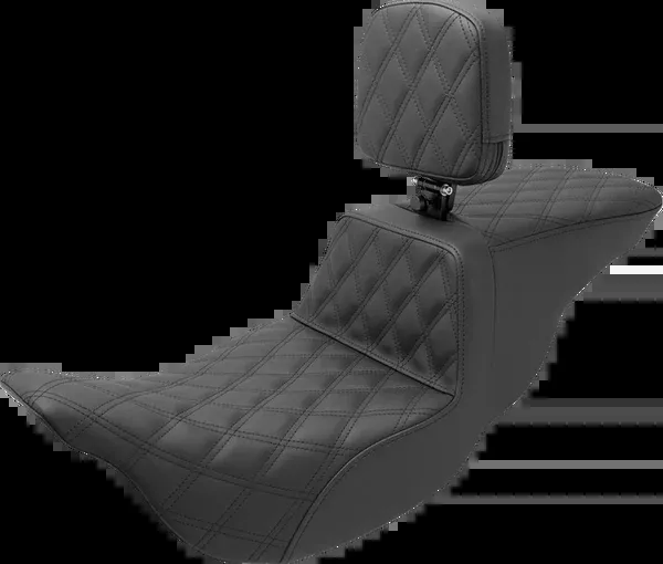 Saddlemen Tour Step-Up Seat - Rider Backrest - Full Lattice Stitch - FL '08-'24