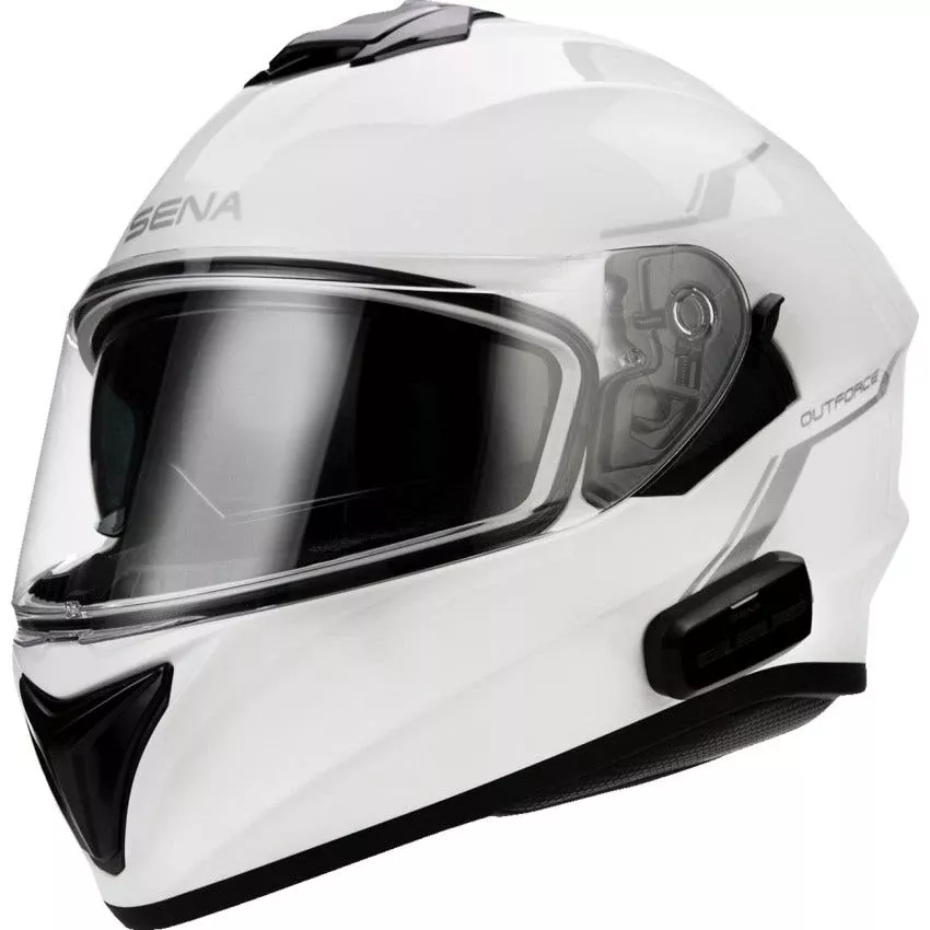 Sena Outforce Glossy White Bluetooth 5.0 Intercom 5.0 Fullface Helmet