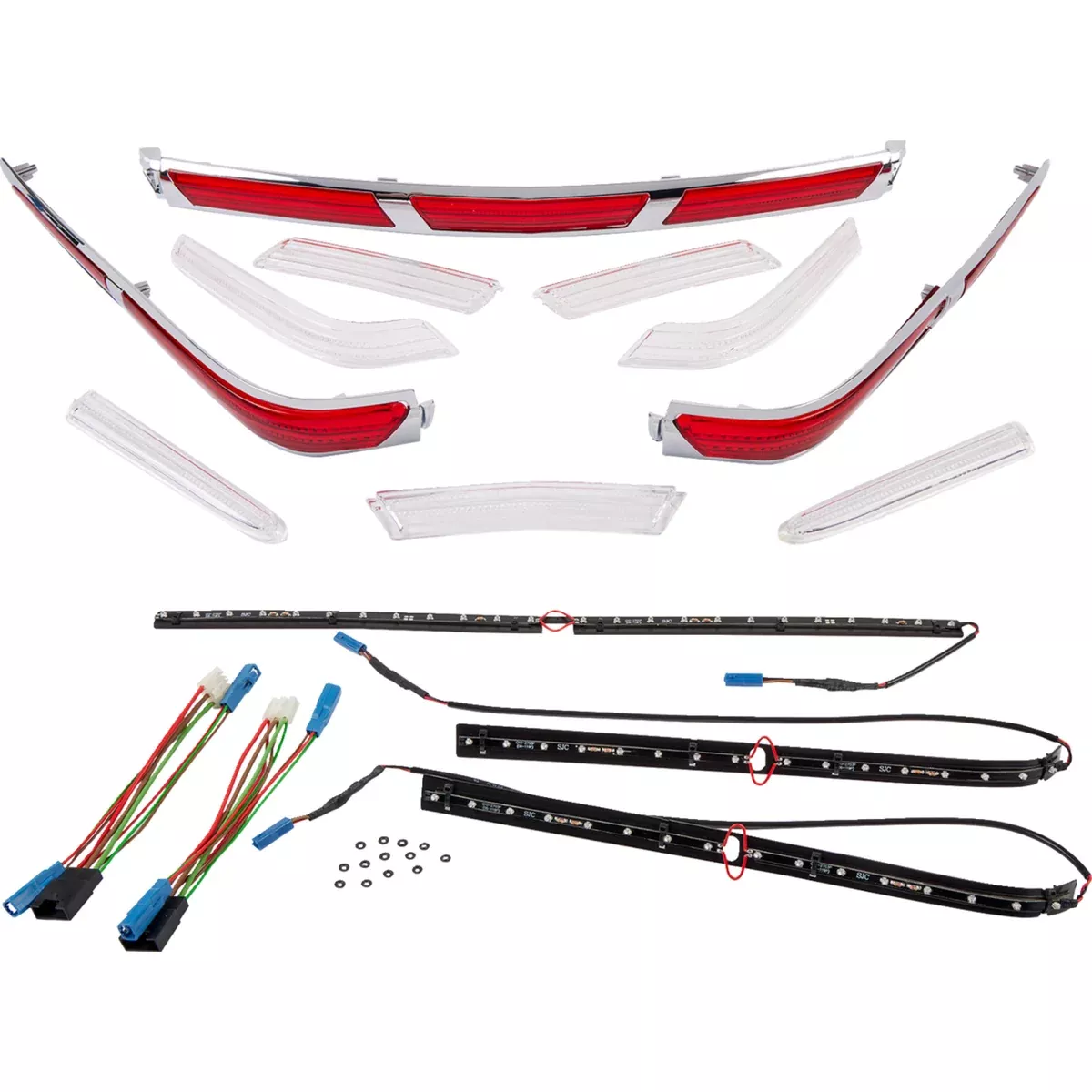 SHOW CHROME 2040-1244 52-701A LED Trunk and Saddlebag Molding Insert Kit Trunk LED Molding Inserts – ’01-’10 GL1800