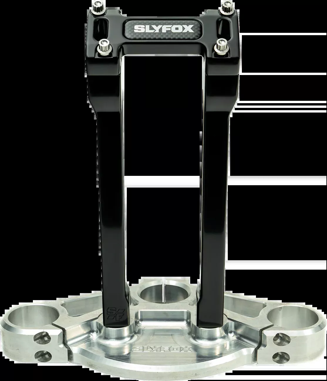 Slyfox 10" Black 1-1/8" Clamp Straight Handlebar Riser Kit for Harley Davidson