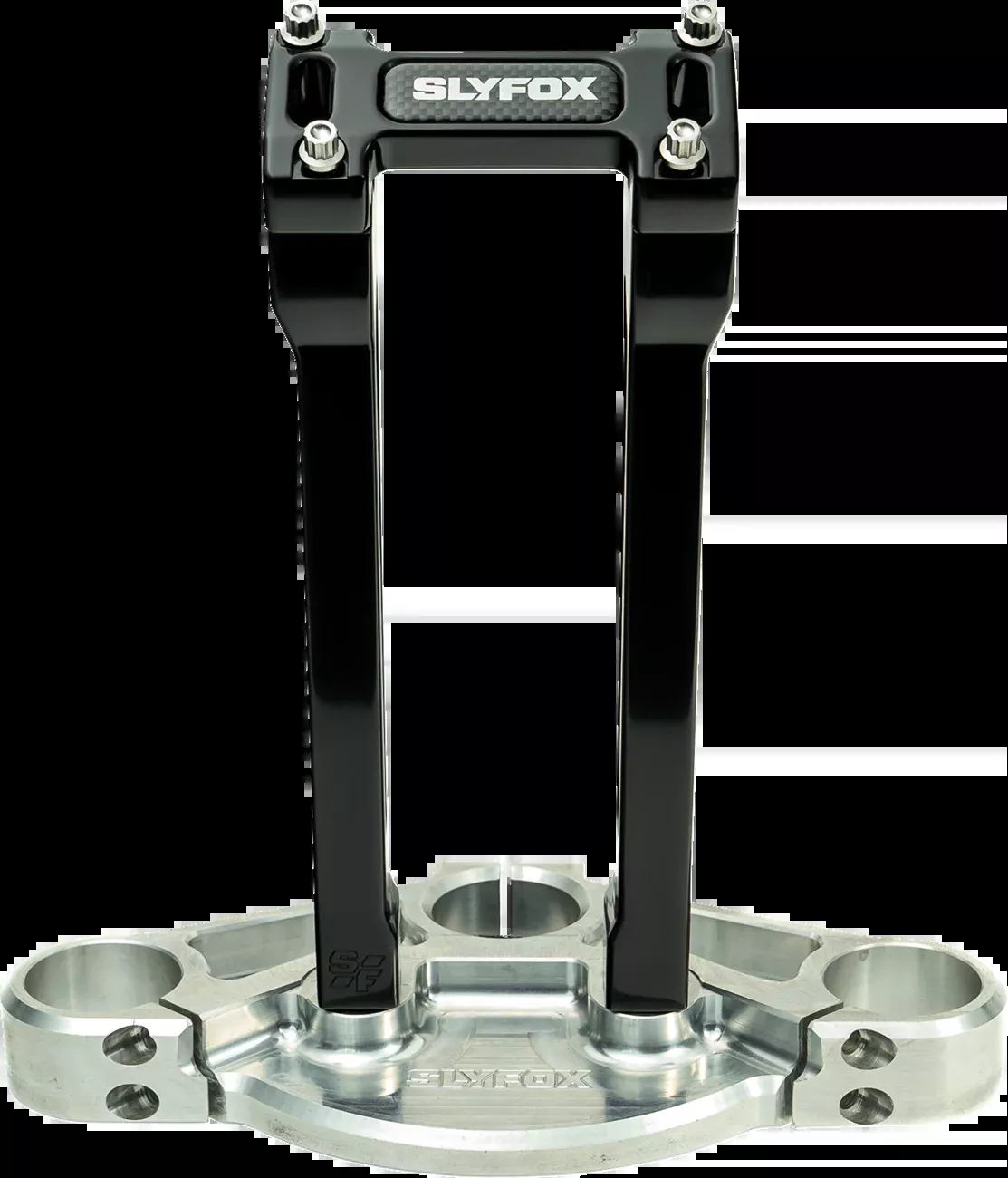 Slyfox Black 10" Straight Riser Top Clamp Kit for Harley Davidson 1" Handlebars