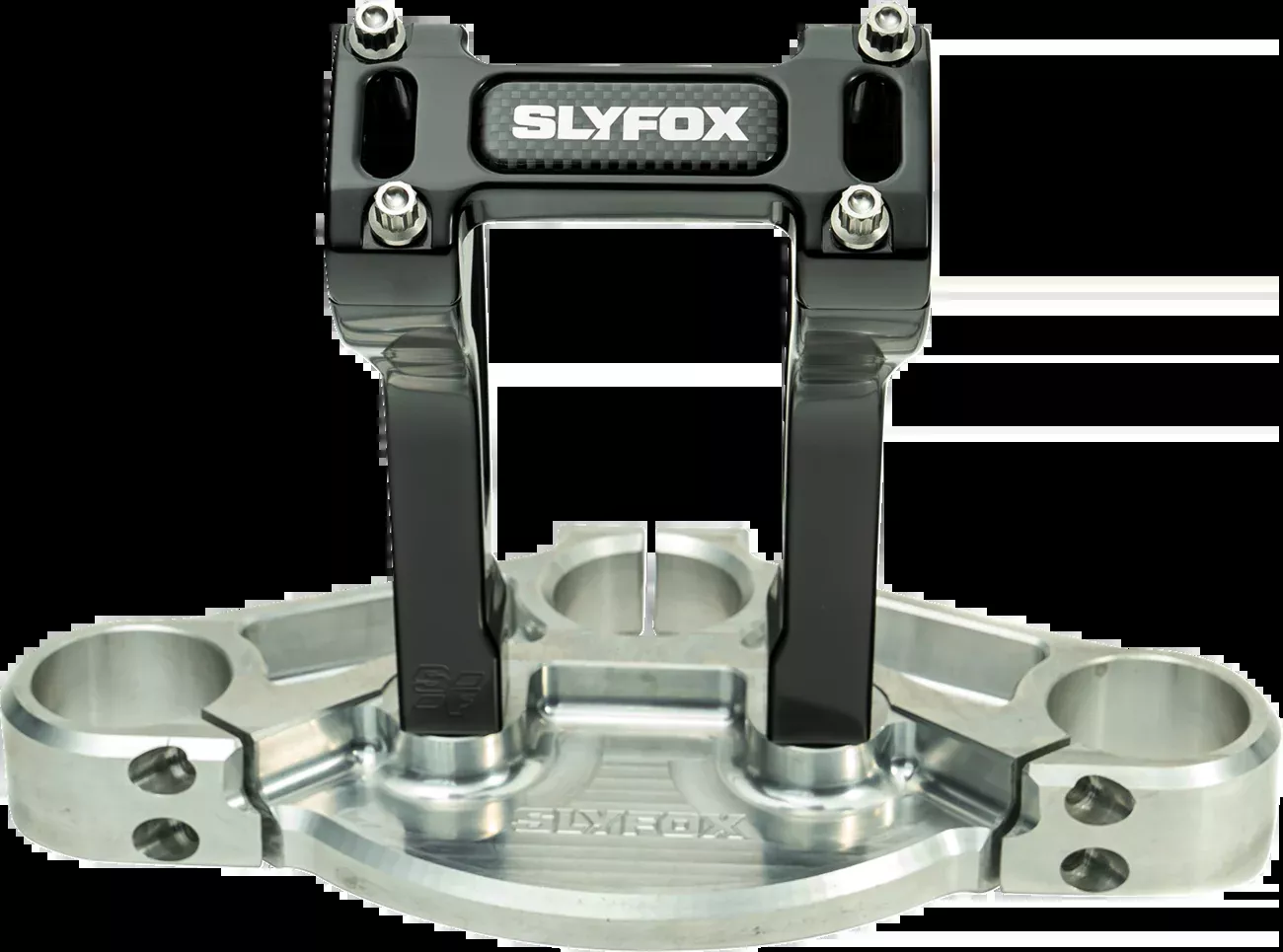 Slyfox Black 6" Pullback Riser & Top Clamp Kit for Harley Davidson 1" Handlebars