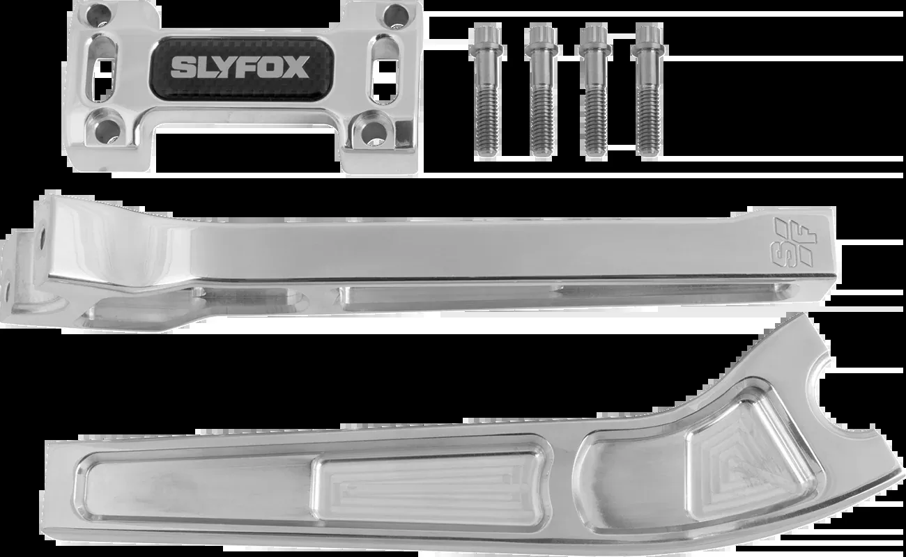 Slyfox Raw 10" Handlebar Pullback Riser Top Clamp Kit for Harley Davidson