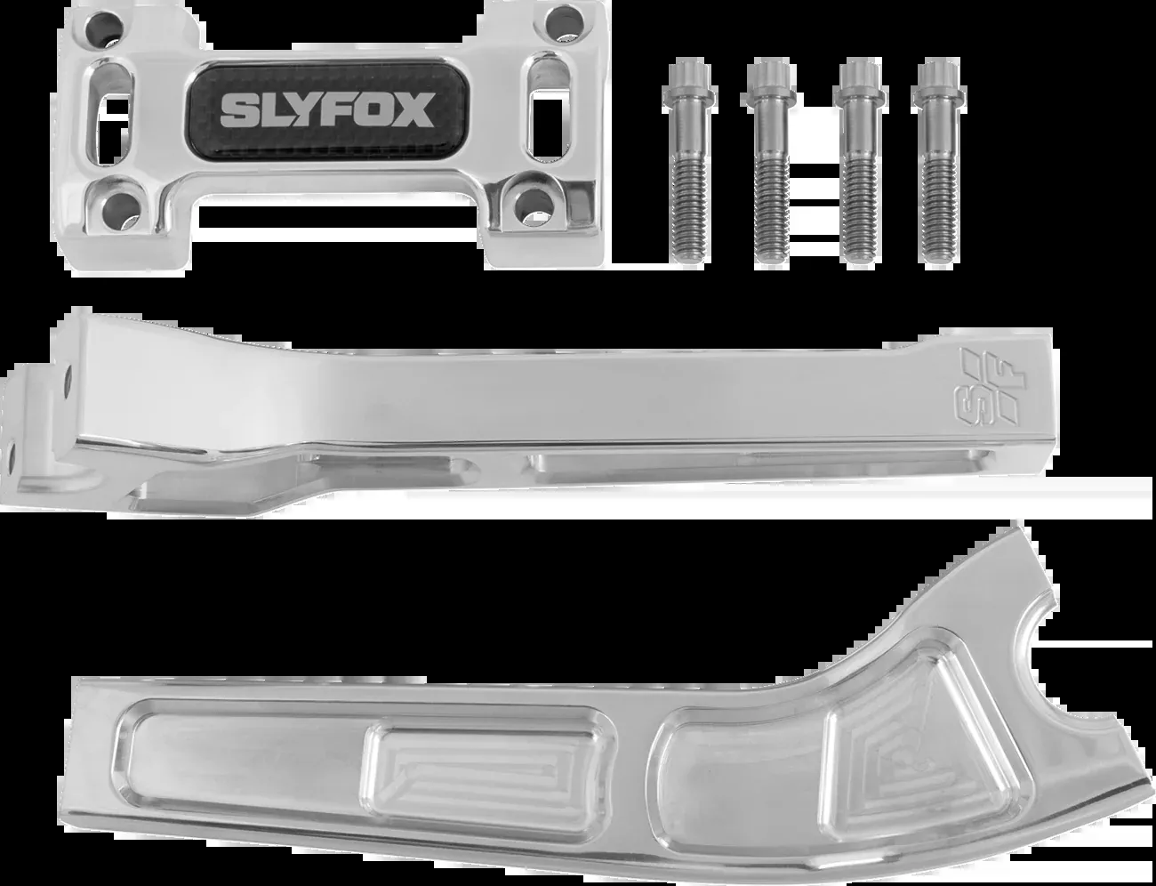 Slyfox Raw 8" Handlebar Pullback Riser Top Clamp Kit fits Harley Davidson