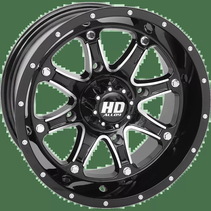 STI HD4 Alloy 12X7 4/137 5+2 Gloss Black/Machined W1