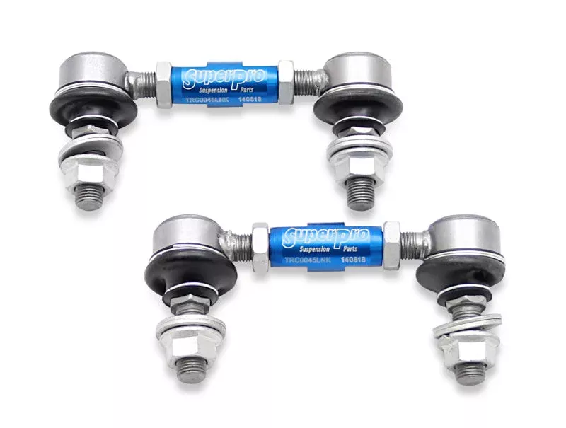 SuperPro Front Adjustable End Link Set (12mm Studs 100mm-120mm Length) fits 1998-2015 Chevrolet / Ford / Infiniti / 1997-2013 Chevrolet Corvette