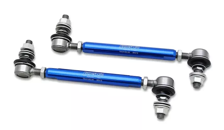 SuperPro Front Adjustable End Link Set (12mm Studs 210mm-260mm Length) TRC12160 fits 2019-2020 Ford Mustang Bullitt / 2015-2022 Ford Mustang EcoBoost / 2015-2022 Ford Mustang EcoBoost Premium / 2015-2022 Ford Mustang GT / 2013-2020 Subaru BRZ
