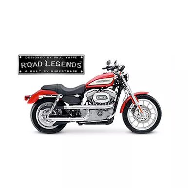 Supertrapp Road Legend X-Pipe Exhaust for HD SPORTSTER 04-06 Silver 3SHLD