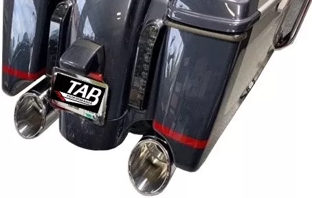 Tab Performance 50 Cal Chrome Slip-Ons Slash Cut Zombie Baffles Harley Touring 17-Up