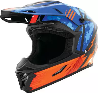 THH T710X Youth Battle Blue Orange Helmet