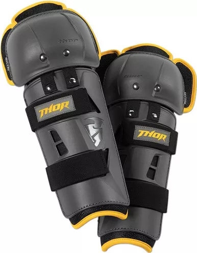 Thor Youth Sector GP Charcoal Yellow Knee Guards