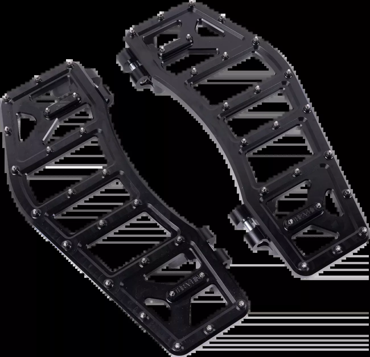 Thrashin Aggressor Driver Black Floorboards for 1984-2025 Harley Touring Softail