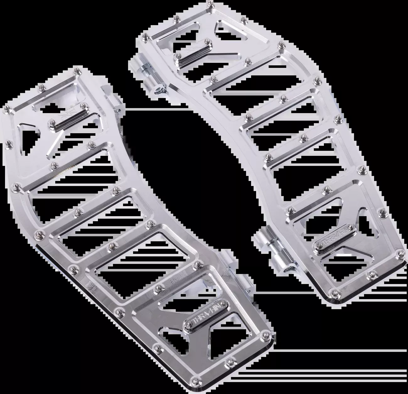 Thrashin Aggressor Driver Chrome Floorboards for 1984-25 Harley Touring Softail