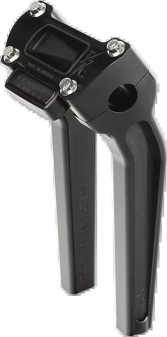 Thrashin Black 9.5" Pullback Gauge Cutout Handlebar Risers for 2018-2025 Softail