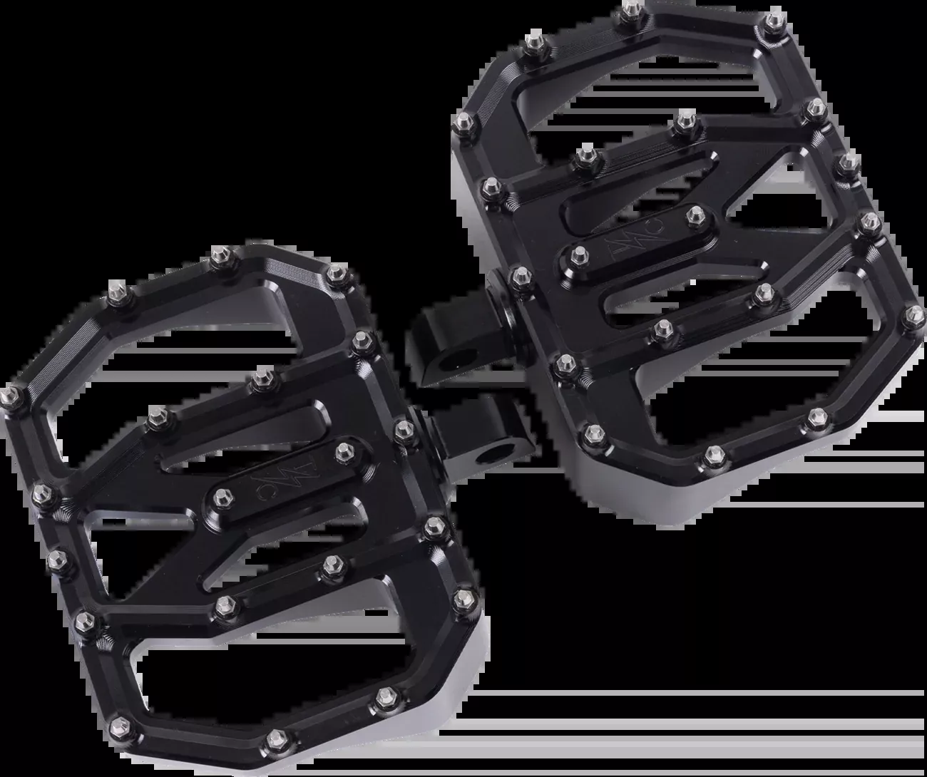 Thrashin Black Mini Aggressor Rear Floorboards for 1972-2025 Harley FXD FXR
