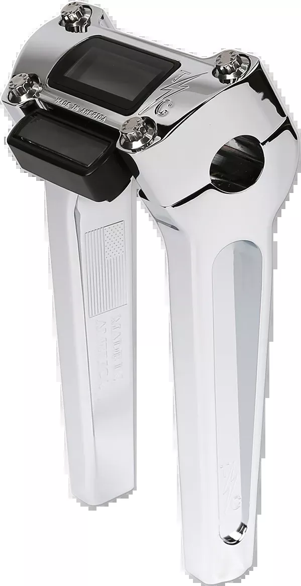 Thrashin Chrome 8" Straight Gauge Cutout Handlebar Risers for 2018-2025 Softail
