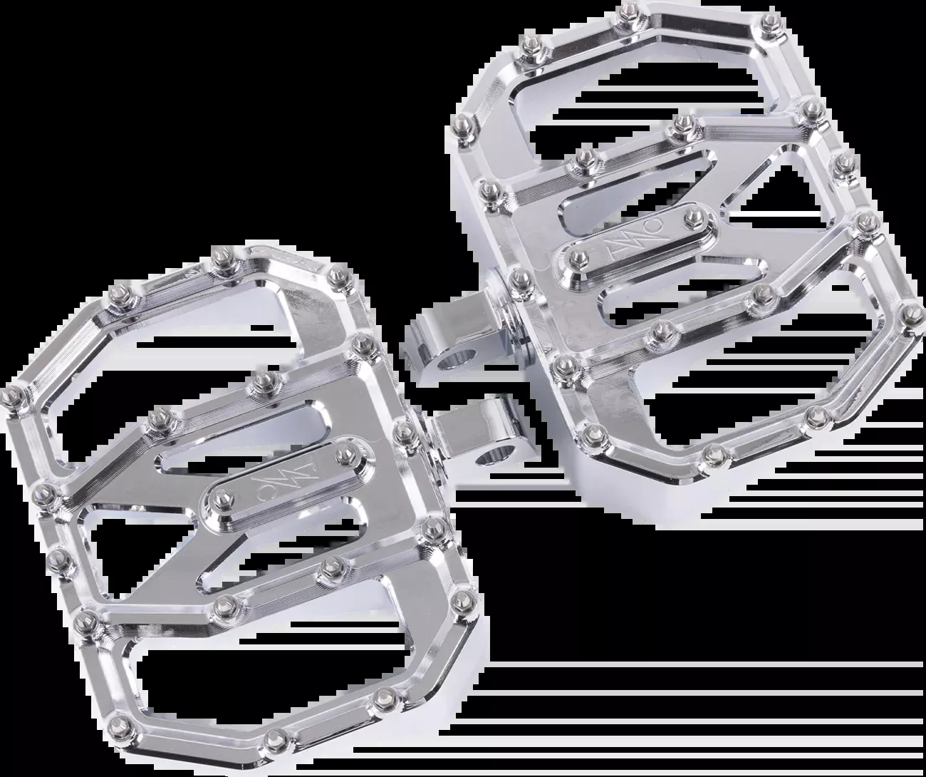 Thrashin Chrome Mini Aggressor Rear Floorboards for 1972-2025 Harley FXD FXR