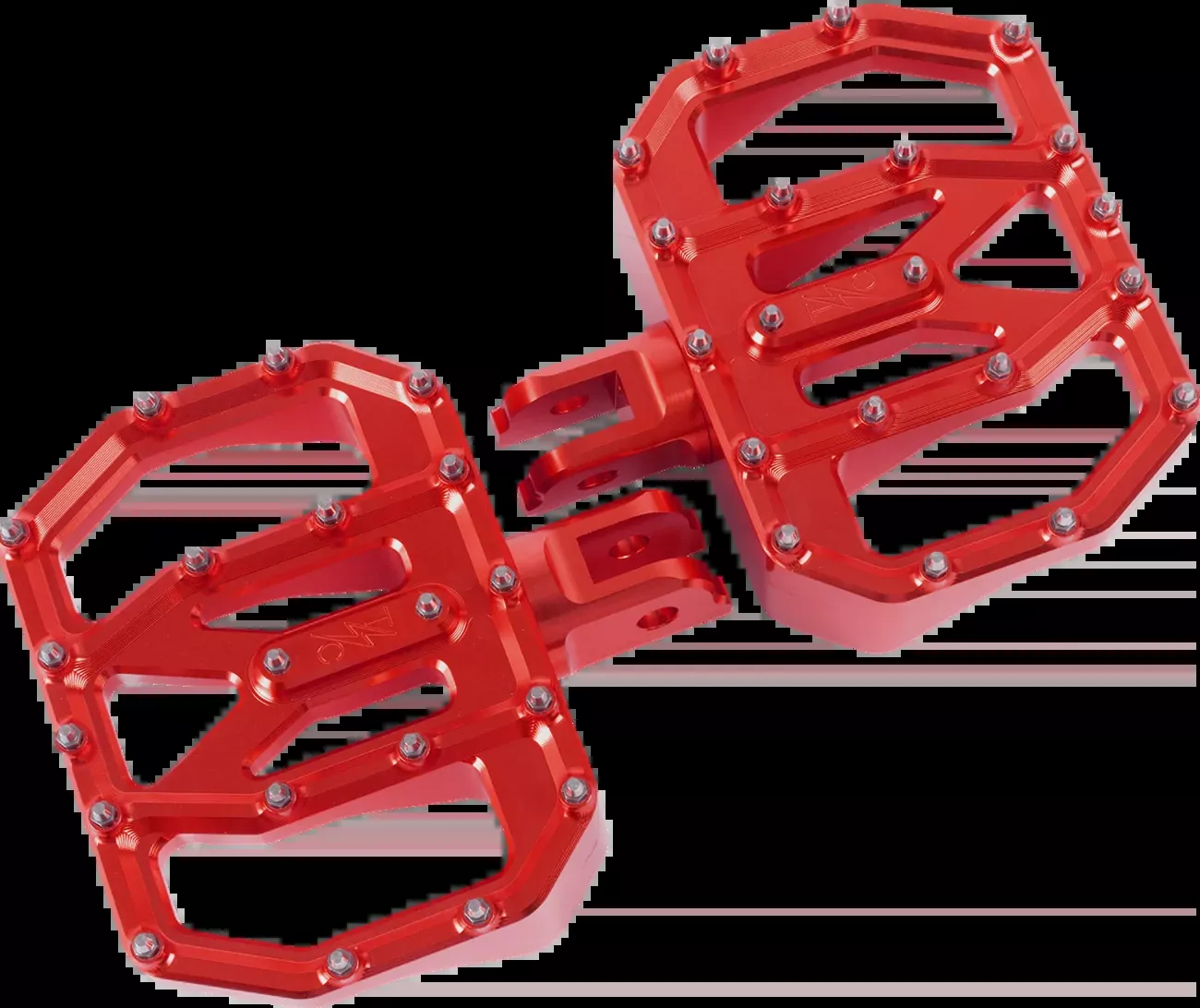 Thrashin Red Mini Aggressor Front Floorboards for 2018-2025 Harley Softail