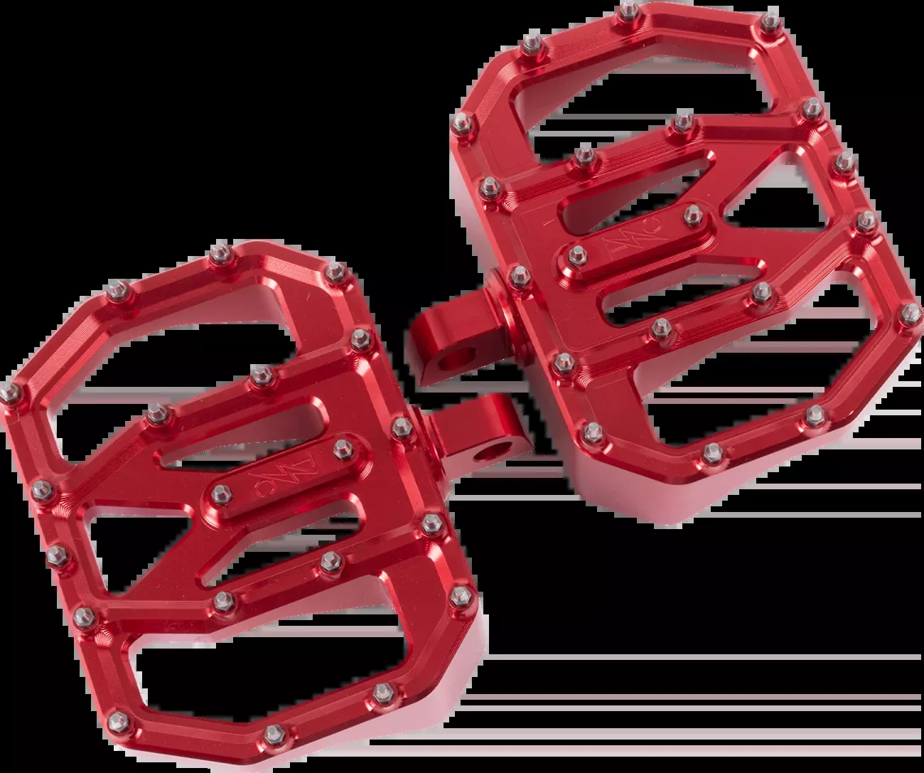 Thrashin Red Mini Aggressor Rear Floorboards for 1972-2025 Harley FXD FXR
