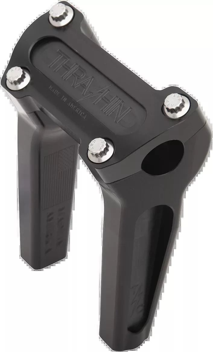 Thrashin Supply Black 6" Straight Motorcycle Handlebar Riser Kit for Harley
