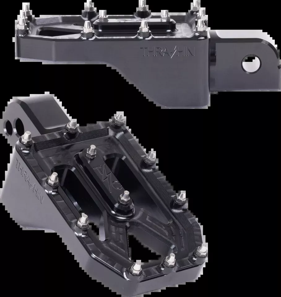 Thrashin Supply Black Aggressor Rear Foot Pegs for 2018-2025 Harley Softail
