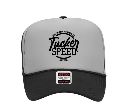 Tucker Speed Performance Motorcycle Foam Trucker Hat - Grey
