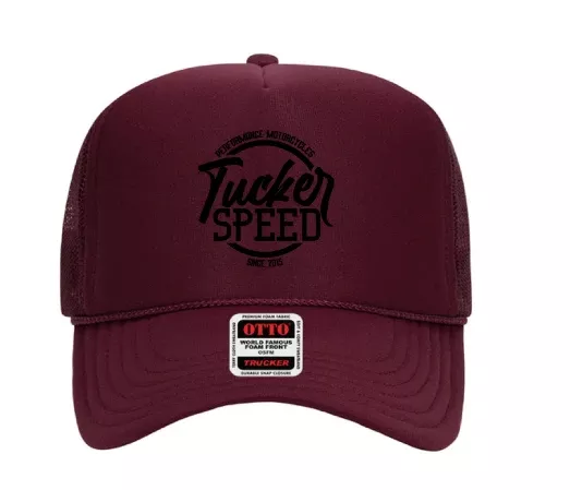 Tucker Speed Performance Motorcycle Foam Trucker Hat - Maroon