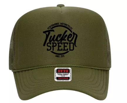 Tucker Speed Performance Motorcycle Foam Trucker Hat - Olive