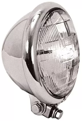 V-Factor Chrome 5 3/4" 5.75" Headlight Assembly Harley & Custom Chopper 12V
