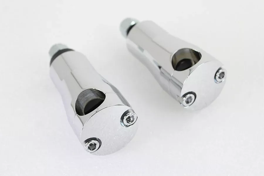 V-Twin 25-2227 Chrome 3" Tall Handle Bar Riser Clamp Mount Set Harley FL 49-59