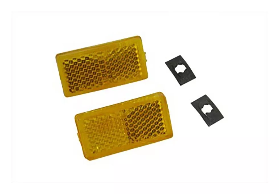 V-Twin Mfg. Front Amber Reflector Set For Harley FL 1969-1971