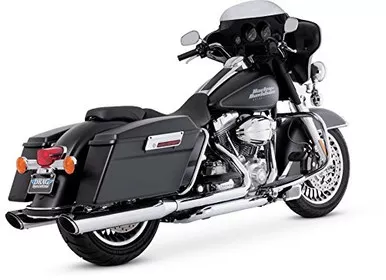Vance & Hines 16763 Twin Slash 4 Rounds Chrome Slip On Mufflers