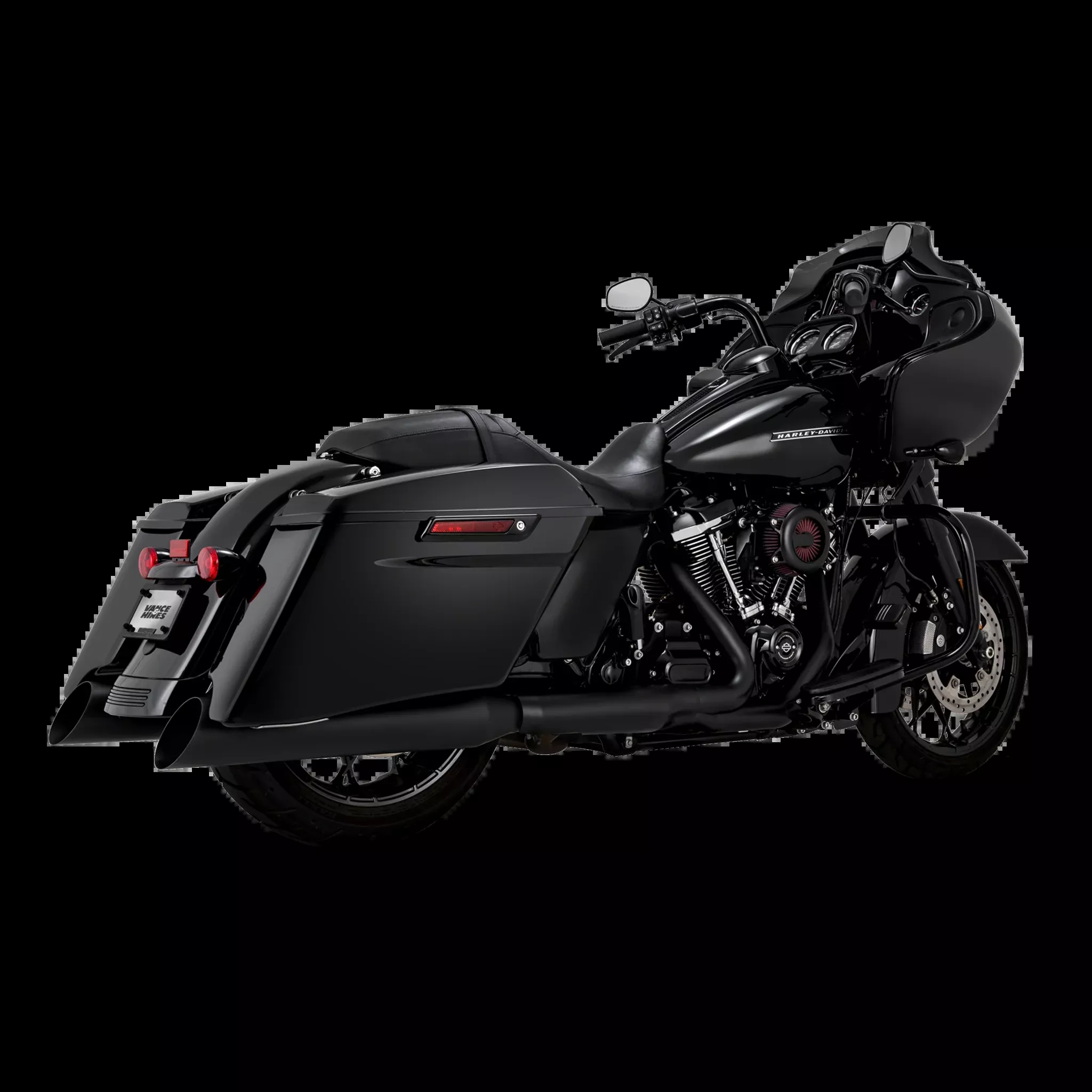 Vance & Hines 46764 Black Backslash 4.5 Slip On Mufflers Harley M8 FLH