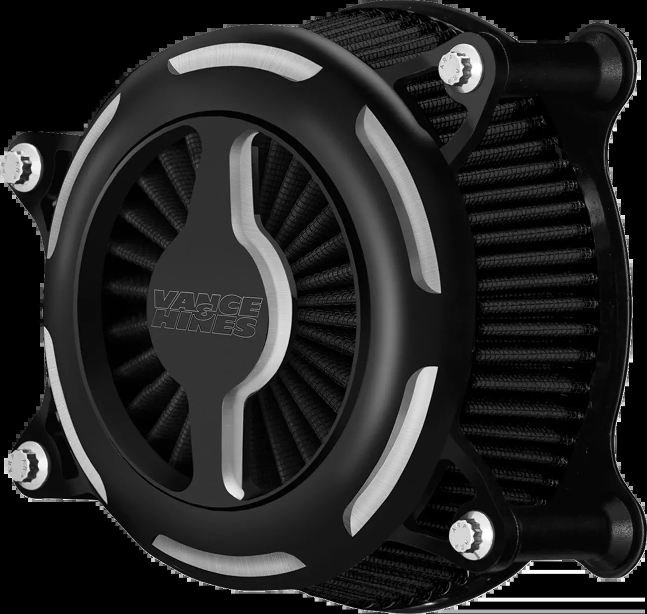 Vance & Hines Black Contrast VO2 Blade Air Filter Cleaner for 2017-25 Harley M8