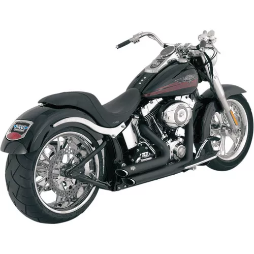 Vance & Hines Shortshots Staggered Exhaust for 1986-2011 Harley Softail - Black