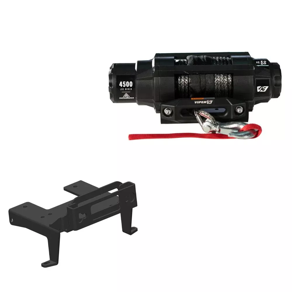 Viper 4500lbs V3 Winch Black Rope With Mount For Can-Am Commander 1000 2010-2021