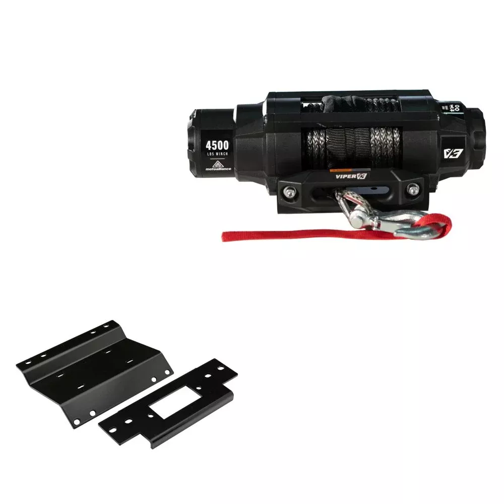 Viper 4500lbs V3 Winch Black Rope With Mount For Honda Foreman 450 1998-2004