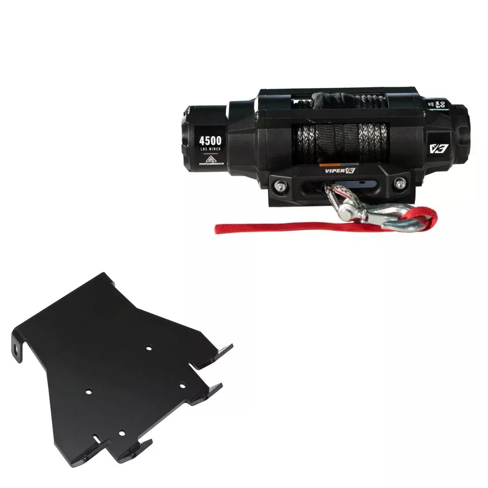 Viper 4500lbs V3 Winch Black Rope With Mount For Honda Foreman 500 2007-2009