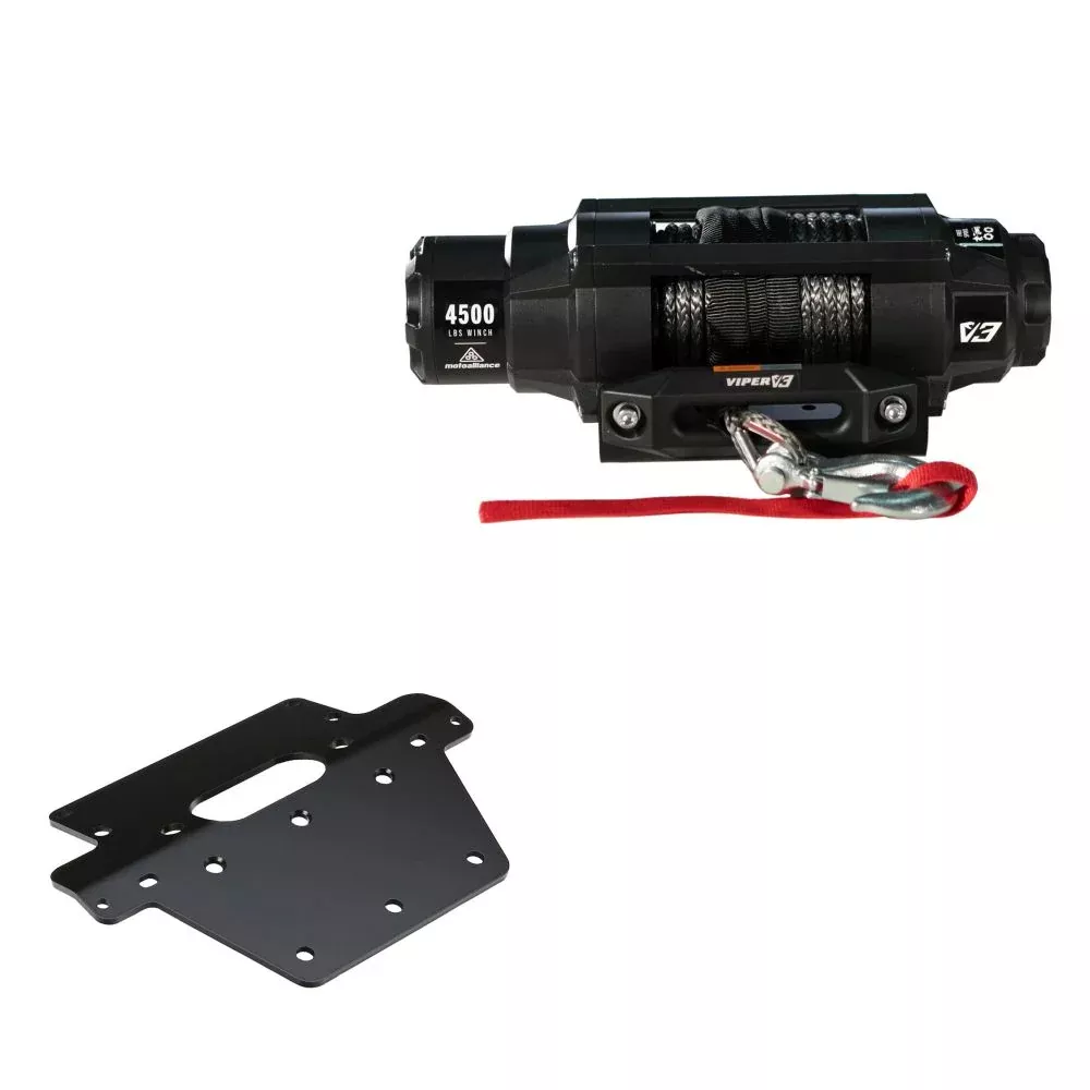 Viper 4500lbs V3 Winch Black Rope With Mount For Honda Rancher 420 2007-2013
