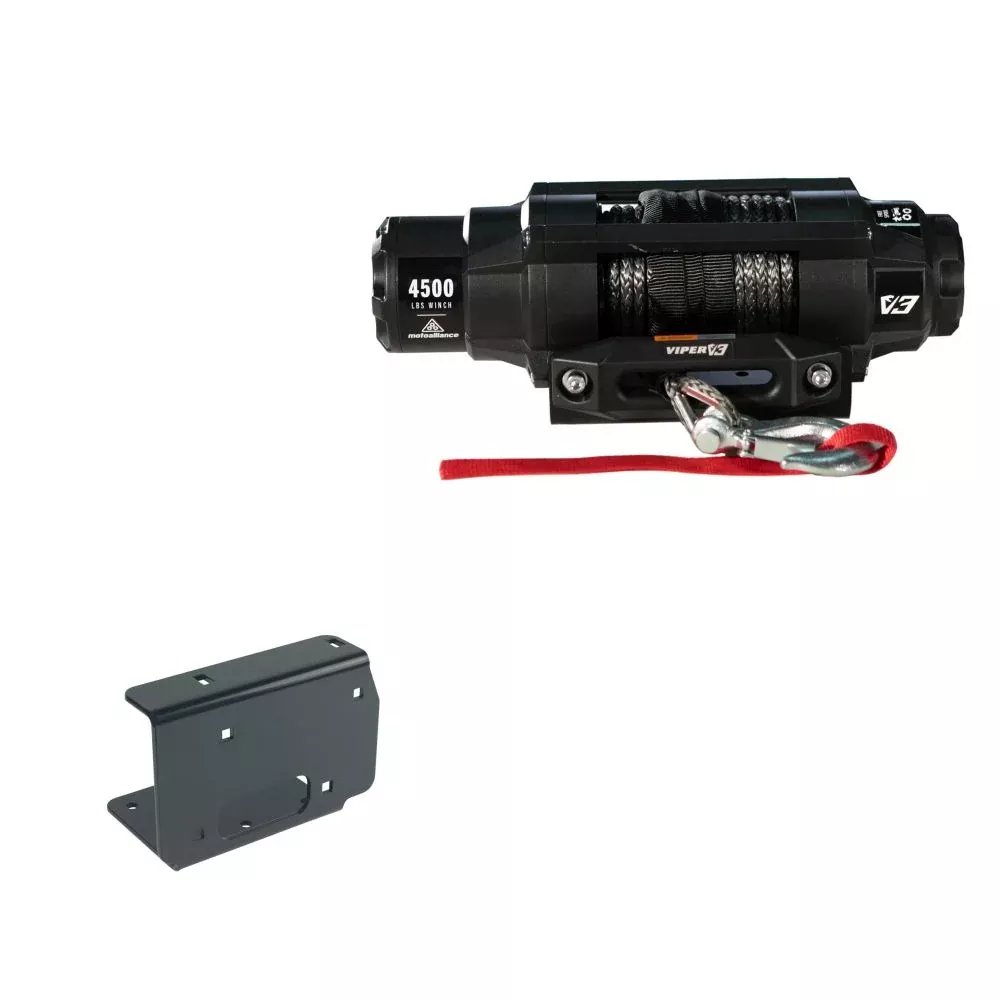 Viper 4500lbs V3 Winch Black Rope With Mount For Kawasaki Prairie 700 2004-2006