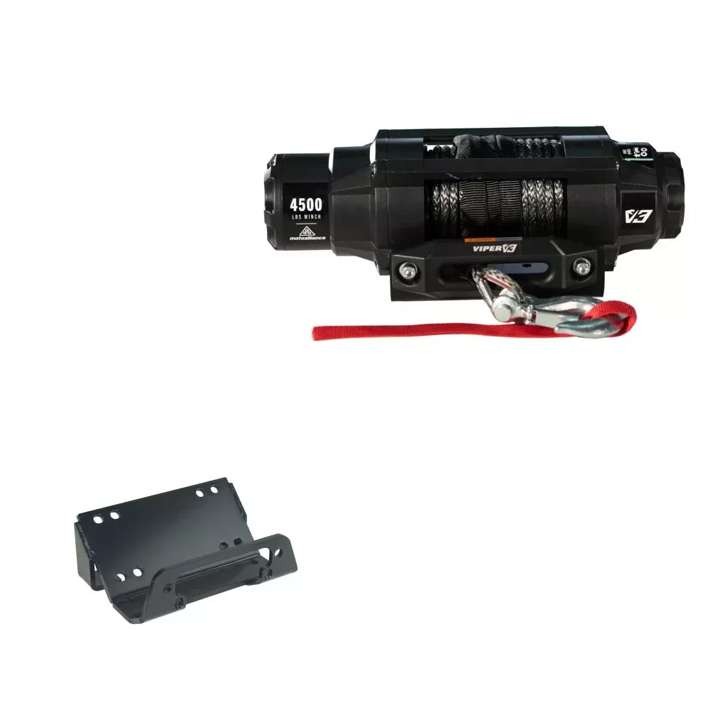 Viper 4500lbs V3 Winch Black Rope With Mount For Kawasaki Teryx 750 2014-2020